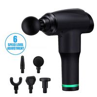 CHERRYSUNNY 6 Speeds Massage Gun,Deep Tissue Percussion Muscle Massager,Cordless Handheld Massager for Athletes with 5 Replaceable Massage Heads (Black)