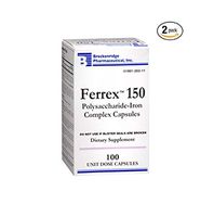 Ferrex -150 Capsules, Prevents Iron Deficiency - 100 Each (2)