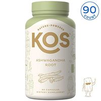 KOS KSM-66 Organic Ashwagandha Capsules - High Potency, Clinically Studied Natural Anxiety Relief, Adrenal & Thyroid Support - 90 Capsules, No Added Fillers or Preservatives
