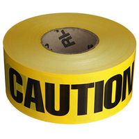 Barricade Tape 3"WX1000'L-Caution W/STRP Roll of 1000 Feet