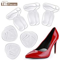 Heel Cushion Inserts and Metatarsal Pads for Women, 3 Pairs Heel Grips and 3 Pairs Ball of Foot Cushions, Silicone Shoe Pads Insoles for High Heels, Blister Prevention for Too Big Shoes