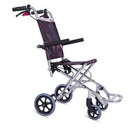 wheelchair Lightweight Folding Transport, Ultra Light Manual Medical, Folding Aluminum Chair with HandBrake,Portable Trolley,Suitable for People with Limited Mobility