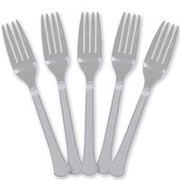 Extra Heavy Weight Plastic Forks | 20ct (Silver)
