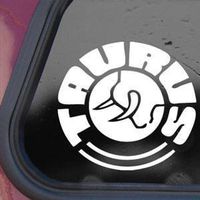 Taurus Firearms Circle Logo - Vinyl 4" tall (color: WHITE) decal laptop tablet skateboard car windows sticker