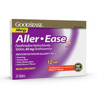 GoodSense Aller-Ease Fexofenadine Hydrochloride Tablets, 60 mg, 24 Count Allergy Pills for Allergy Relief