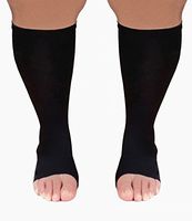 Runee Extra Wide Open Toe Knee High Compression Sock, Wide Calf Size