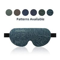 Cozicroo Sleep Eye Mask, Upgraded 3D Contoured Eye Mask with Adjustable Strap and Delicate Pattern, Comfortable Cotton Mask for Sleeping, Create Total Darkness, Cyan