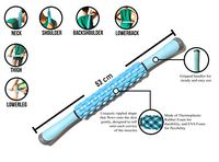 Muscle Roller Stick for a Sound Mind: Calms Painful Muscle Soreness and Tightness, Portable and Lightweight, Comfortable and Non-Painful Massager (Blue)