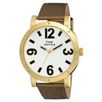 Fashion Low Vision Watch with Large Numbers - Brown Leather Band