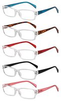 Reading Glasses 5 Pairs Fashion Ladies Quality Designed Spring Hinge Readers for Women +2.75