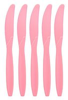 Amcrate Pink Disposable Medium Weight Plastic Knives - Ideal for Weddings, Party’s, Birthdays, Dinners, Lunch’s. (Pack of 100)