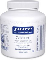 Pure Encapsulations - Calcium with Vitamin D3 - Hypoallergenic Dietary Supplement Supports Bone, Colon, and Cardiovascular Health - 180 Capsules