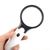 ZH Portable Hand-held Magnifier with LED Light HD 10 Times / 20 Times Old Reading Jewelry Identification Repair Optical Glass Lens (Size : 100MM)