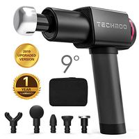 Massage Gun 2019 Vibration Massage Device Massager 9°Muscle Massager Professional Deep Tissue Massage gun Handheld Portable Cordless Percussion Massager for Athletes Soreness Relieves (Black with Red)