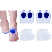 4 Pairs Heel Cups Plantar Fasciitis Inserts Pads, Gel Heel Protectors for Heel Pain, Silicone Heel Cushion and Cups, Pad for Plantar Fasciitis for Women & Men