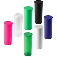 CASE of 75 Units Beamer Brand Solid Opaque White Color Squeeze Pop Top Jars 60 Dram Size Vial Plastic Storage Doob Bottle Container Tube BPA Free Tobacco Herbs Spices Oils Medicine Rx Arts and Crafts