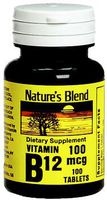 Nature's Blend Vitamin B12 100 mcg Tablets - 100 ct, Pack of 2