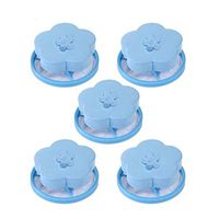 Washing Machine Floating Filter Lint Traps Mesh Bag Hair Ball Catcher Flower-Type Reusable Net Pouch Magic Washing Laundry Ball Removal Device (B, 5)