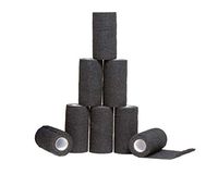 HealiT ShieldGrip™ Cohesive Bandage 4inch-Wide Self Adherent Athletic Wrap Medical Tape, Elastic Flexible Breathable First Aid Gauze Ideal for Stretch Ankle Sprains, Swelling, Sports - Black - 8 Pack