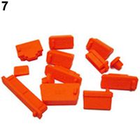 Connoworld 13Pcs/Set Universal Laptop Notebook Silicone Anti Dust Ports Cover Plug Cap Orange