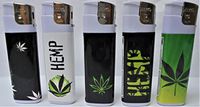 18 Assorted Hemp Design Lighters (Designs Randomly Selected) 1274leaf4-18
