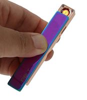 BOLT Lighter USB Rechargeable Windproof Coil Slim Cigarette Lighter with Charging Cable and Carrying Pouch (Rainbow)