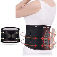RZDJ Orthopedic Men Women Lumbar Support Back Brace Belt Tourmaline Self-Heating Magnetic Widen Waist Belt Steel Bone with 3pcs Pad (Color : Black, Size : L)