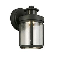 Hampton Bay Black Motion Sensor Outdoor Integrated LED Small Wall Mount Lantern