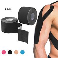 Kinesiology Recovery Tapes Intramuscular Patch Elastic Sports Bandage 2 Inches X 5 Yards 2 Count (Black)