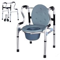 LMEIL 4n1 Folding Walker, Bariatric Bedside Commode - Personal Mobility Assist Shower Commode Chair, Multifunctional Aluminum Bath Chair