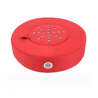 TALSOFA Round Solid Wood Sitting Moxibustion Bench, Moxa Cone Burner Box Moxibustion Sit Chair for Mild Moxibustion Therapy Meditation Yoga Relax,Red
