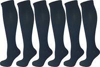 6 Pair Pack Ladies Compression Socks (Small/Medium, All Navy Blue)