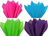 12 Assorted 4 Colors Christmas Holiday Colors Gift Grade Tissue Paper Sheets - 15" x 20" - Choose Color Set (HOT Pink,Turquoise,Groovy Green,Purple)