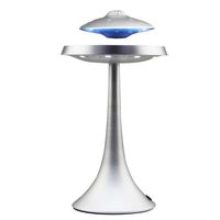 Levitating Floating Speaker, Magnetic UFO Bluetooth Speaker V4.0, LED Lamp Bluetooth Speaker with 5W Stereo Sound, Wireless Charge, 360 Degree Rotation, for Home/Office Decor,Ideal Gift (Sliver)