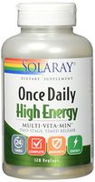 Solaray High Energy Multivitamin | Once Daily, Timed-Release Formula | Whole Food & Herb Base | Non-GMO | 120 VegCaps