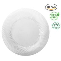 Party Joy 6" Swirl Clear Plastic Plates (Pack of 100)
