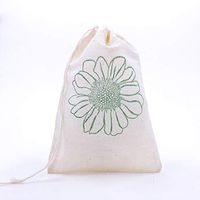 10 Green Sunflower Favor Bags Flower Party Bag Birthday Muslin Bag Baby Shower Gift Goodie Bag Wedding Welcome Bachelorette Petal Toss Soap Cloth