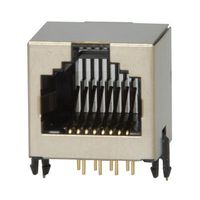 Adam Tech MTJ-882BX1-FS Connector Modular Jack, Female, 8 Position, 2.04mm Solder, Right Angle Thru-Hole, 8 Terminal, 1 Port, 0.53" L x 0.60" W x 0.57" H (Pack of 10)