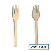 Eco-friendly Disposable Bamboo Cutlery, 100% Biodegradable and All-Natural for Party, BBQ, Picnic, Christmas, Thanksgiving(Forks) (2000)
