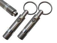 Prestige Import Group - Push Button Retractable Cigar Punch Cutter with Key Chain - Color: Gun Metal Gray - 2 Pack