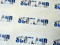 Pack of 30 Scotland Flag Seals, 51x25mm Oval Seal Labels, Stickers for Craft, Decoration, Gift Wrapping, Presents, Envelopes, Bags or Cards