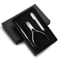 Homefami Cuticle Pliers Cuticle Pushers Nail Groove Nail File Manicure and Pedicure Tools Stainless Steel Cuticle Remover 3pcs