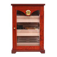 JCJ-Shop Humidors for Cigars, with Drawers with Spanish Cedar Wood Cladding and 3 Layers, Hygrometer and Humidifier, HD Glass Window, Holds 100 Cigars