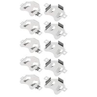 uxcell 10 Pcs 30mmx20mmx4mm SMT Mount CR2032/CR2025 Button Coin Battery Plate Silver Tone