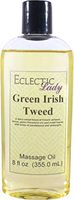 Green Irish Tweed Massage Oil, 8 oz, With Sweet Almond Oil and Organic Jojoba Oil, Preservative Free