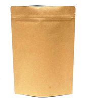 Re-sealable Kraft Paper Self Standing Packaging with Heat Seal Zip-Lock Food Storage Pouch Bags Grip Seal Wrapping (1ld, 16oz, 500g) (50)