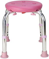 JN Shower Stool Shower stools Round Aluminium & Plastic Height Adjustable Shower Stool with Non Slip Rubber Feet，Bathing Aid for Elderly Shower Stool with Cushion