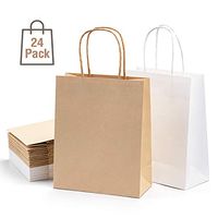 Kraft Paper Bags with Handles, Sumille 12 Brown & 12 White Medium Craft Bags for Shopping, Gift, Merchandise, Carry, Retail, Party Bags