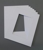Pack of 5 12x16 Cream Picture Mats with White Core Cut for 8x12 Pictures
