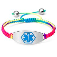 StickyJ USA Macrame Medical Bracelet with Tropical Colors